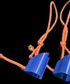 Stav-stroppen-blå FF PoleControl stavkontroll i blå – par med oransje strikk, sett forfra