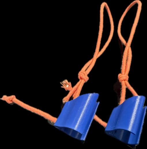 FF PoleControl stavkontroll i blå – par med oransje strikk, sett forfra