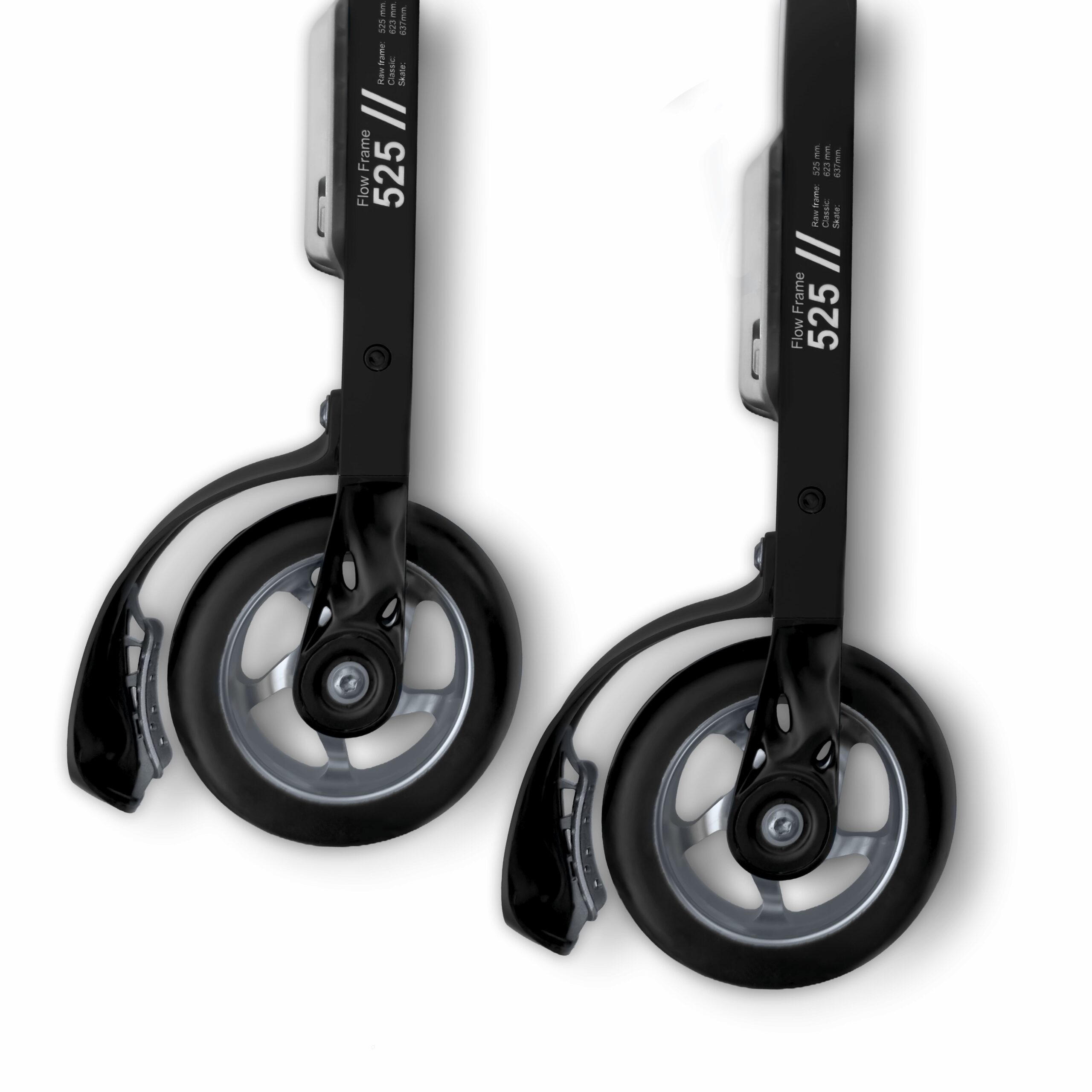 Side view of the FF V-Pro Classic Rollerski pair, highlighting advanced engineering and premium materials for elite performance.