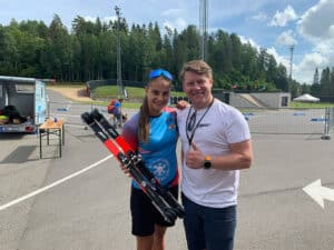 Henrik og FF venn-Aveli på Tevandi Stadion under FIS World Cup.